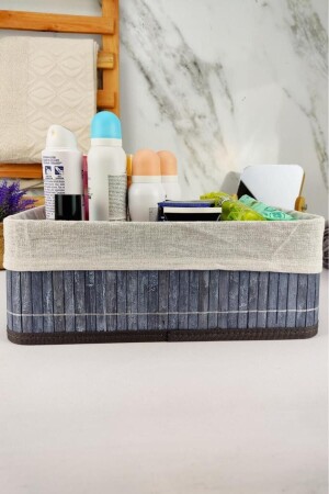 Bambu Çok Amaçlı Saklama Kutusu Düzenleyici Büyük Boy Organizer Gri 33x23x12 Cm - Cl-6005-2 C1-1-121 - 4