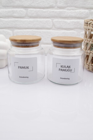 Bambu Kapak Cam Kulak Pamuğu Ve Pamukluk 500ml zeze00055 - 6