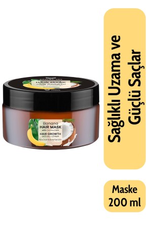 Bananen-Haarmaske mit veganem Keratin für schnelles Wachstum bei langsam wachsendem Haar, 200 ml - 3