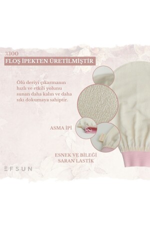 Banyo Duş Kesesi Peeling Eldiveni %100 Floş Ipek Kadınlar Için- Premium Kese- Hamam Kesesi-pembe - 6