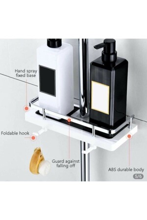 Banyo Duş Organizer Sabunluk Metalik Korumalı Tek asya 457813 - 8