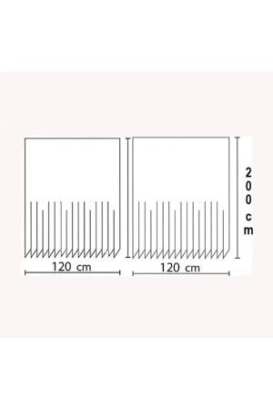 Banyo Perdesi 2x120x200 Çift Kanat Duş Perdesi Halka Hediyeli 5322 BAPJAC5322STC - 5