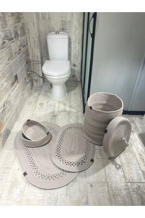 Banyo Takımı -Banyo Seti -Kirli Sepeti -Paspas Takımı -Oval Sepet -Çamaşır Sepeti -Dekor banyoseti - 2