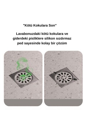 Banyo ve Mutfak Lavabo Koku Önleyici Gider Koruyucu Silikon Sızdırmaz Ped - 5