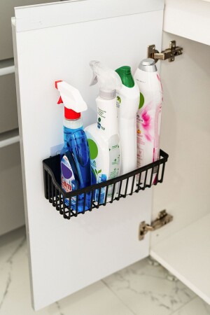 BANYOR selbstklebender Innenschrank-Organizer – 2-teiliger Küchen-/Duschregal-Organizer, Shampoo-Halter – Kunststoff - 6