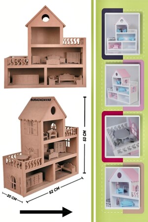 Barbie Bebek Evi Oyuncak (15 ADET MOBİLYALI) - 2