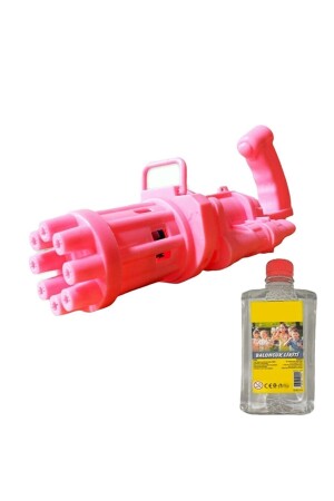 Batteriebetriebenes Schaumstoff-Spielzeug, Schaumstoff-Maschinenpistole, Seifenblasenmaschine und 500 ml Seifenblasenflüssigkeit, Rosa - 3