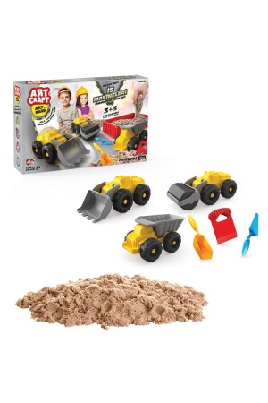 Baumaschinen-Sand-Set (750 Gr. ) – Art Craft Kinetic Sand Set – Spielsand – Art Sand Sand - 1