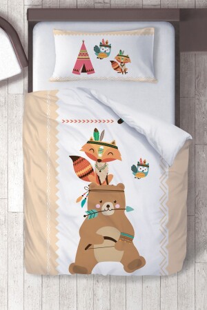 Baumwoll-Micro-Satin, skandinavisches Teddybär-Kinderzimmer-Bettwäsche-Set, ibrtnb088 - 1