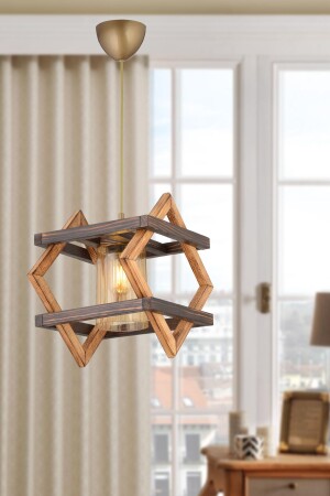 Bcd Design Lighting Diamond Dekorative Holz-Pendelleuchte, Kronleuchter, goldene Installation, stilvolles Design FH50 - 2