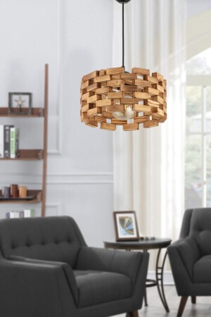 Bcd Design Lighting Mosaik-Hängeleuchte aus Holz, Kronleuchter, schwarze Installation, stilvolles Design, kompatibel mit jeder Umgebung, FH59 - 2