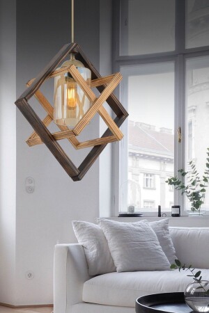 Bcd Design Lighting Saturn Holz-Pendelleuchte, Kronleuchter, goldene Installation, kompatibel mit jeder Umgebung - 2