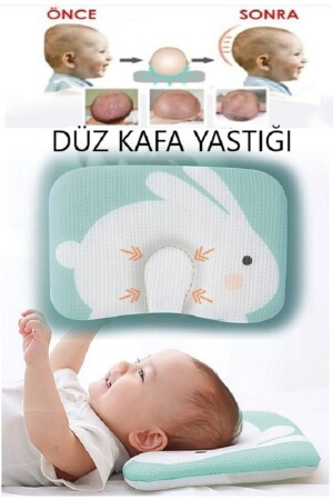 Bebek Düz Kafa Yastığı- Bebek Yastığı- Düz Kafa Yastığı- %100 Pamuk- Terletmez Bebek Kafa Yastığı - 2