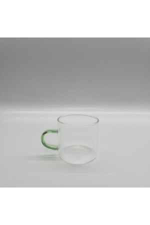 Becher aus hitzebeständigem Borosilikat-Thermisil-Glas, 6 Stück, 180 ml, 69-glass-mug-small-green-69 - 3