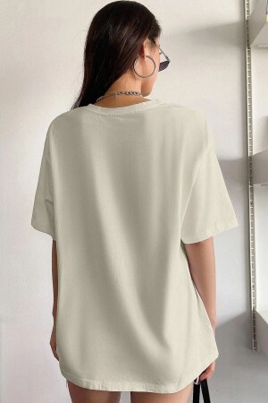 Beiges bedrucktes Oversize-T-Shirt „The 1997“ für Damen - 4