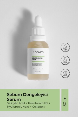 Bekanntes Sebum Balancing Serum 30 ml (SALICYLIC ACID PROVITAMIN B5 HYALURONSÄURE KOLLAGEN) KNW04 - 3