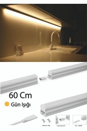 Beleuchtung für Küchenarbeitsplatte, Regalbeleuchtung, 60 cm, LED-Set mit Schalter, Gelb - 2