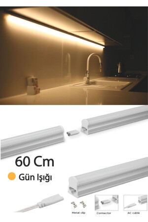 Beleuchtung für Küchenarbeitsplatte, Regalbeleuchtung, 60 cm, LED-Set mit Schalter, Gelb - 1