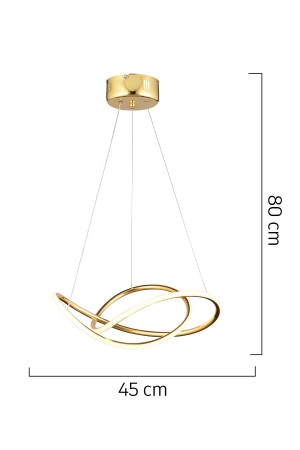 Belina Gold Pendelleuchte, 48 Watt, Büro-Kronleuchter mit 3 farbigen LEDs, moderne Küche, Badezimmer, Wohnzimmer, Hängelampe, Kronleuchter 11287-01-GD - 7