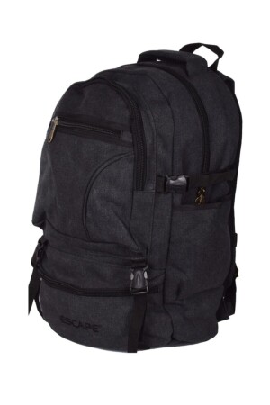 Bergsteiger-Rucksack, Canvas-Stoff, 50 l, Outdoor-Tasche, Reisetasche, 501, Schwarz - 3