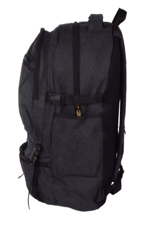 Bergsteiger-Rucksack, Canvas-Stoff, 50 l, Outdoor-Tasche, Reisetasche, 501, Schwarz - 4