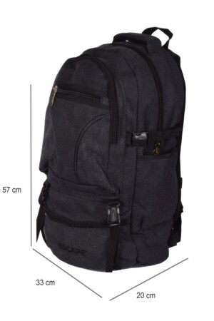 Bergsteiger-Rucksack, Canvas-Stoff, 50 l, Outdoor-Tasche, Reisetasche, 501, Schwarz - 7