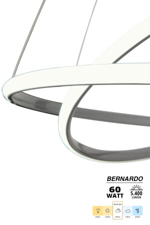 Bernardo 45x35 Büyük Çember Füme Modern Sarkıt Beyaz Işık Led Avize - 5