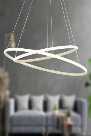 Bernardo 45x35 Großer Kreis Creme Moderne Pendelleuchte Led Kronleuchter BNRRD02 - 3