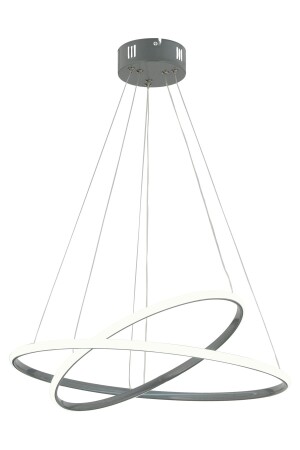 Bernardo 45x35 Large Circle Smoke Moderne Pendelleuchte mit weißem Licht und LED-Kronleuchter - 6