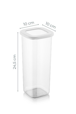 Beschriftete quadratische Frischhaltedosen, 6er-Set, groß, 1,75 Liter, weiß, VNVFOLY6LI175L - 6