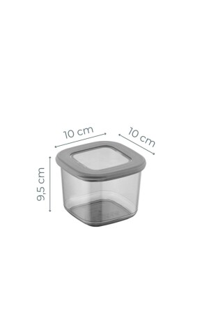 Beschriftetes, quadratisches Frischhaltedosen-Set aus Folie mit Löffel, 18 Stück, 0,55, kleine Größe, Anthrazit, 18LI-055 - 7