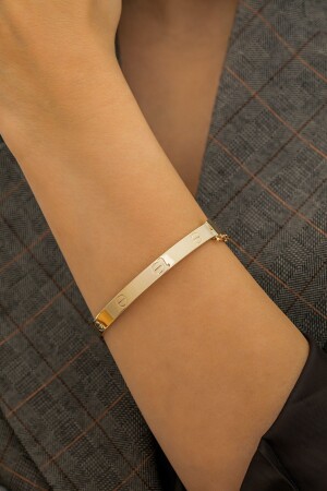 Besetztes goldenes Manschettenarmband - 7