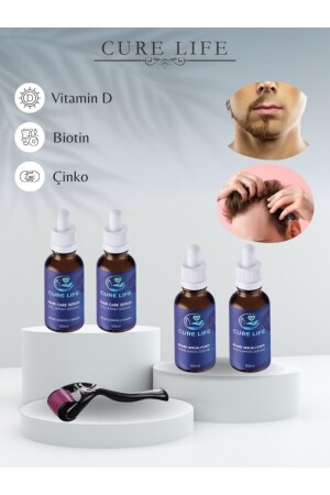 Besleyici- Onarıcı Saç ve Sakal Çıkartıcı 5 Li Set (4 Adet 50 Ml Serum - Dermaroller) - 1