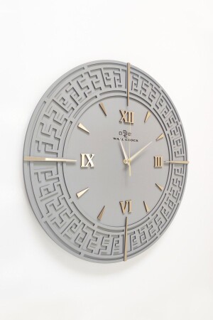 Besondere dekorative verspiegelte Wanduhr in Anthrazit und Gold, 50 x 50 cm, dybesi50x50 - 2