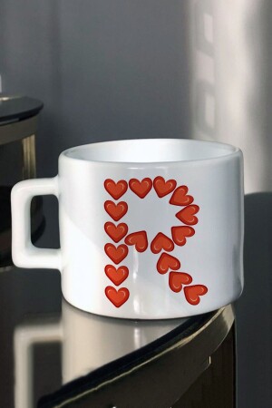 Besonderes Valentinstagsgeschenk für Verliebte, Tee- und Kaffeetasse mit Herz- und Buchstaben-R-Aufdruck EZ-ÇF-0731 - 2