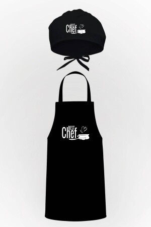 Best Chef Written Design Küchenschürze und Haube, Vorteilspaket TTP0173 - 1