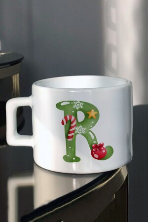 Bestes Jahr, Neujahr, Neujahr und Weihnachtsgeschenk, grüne Buchstaben, bedruckte Tee- und Kaffeetasse - 2