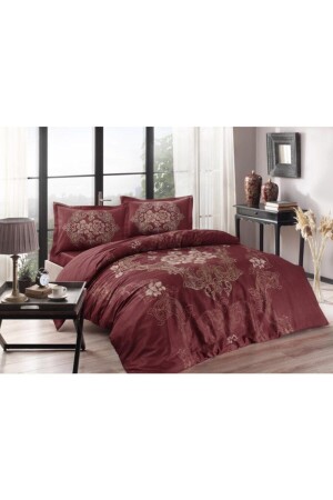 Bettbezug-Set aus Baumwollsatin Florian Claret Red Double 3254-149 - 2