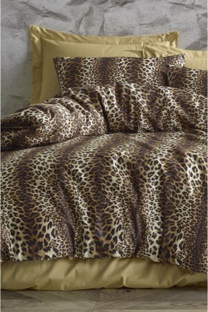 Bettbezug-Set – Doppel-Leopard mit elastischen Laken - 2