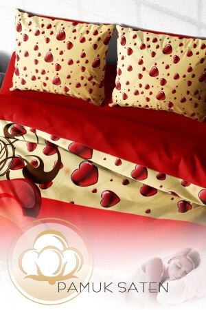 Bettbezug-Set für Doppelbett, eng gewebter Baumwollsatin, 3D-Spezialdesign, Valentinstag V (ohne Bettwäsche) PERLASERA30582 - 5