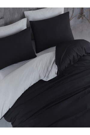 Bettbezug-Set für Einzelbett, Schwarz-Grau LVNS-N-76 - 4