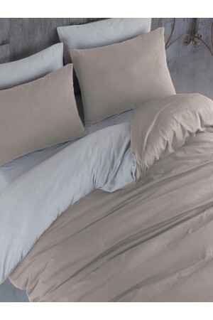 Bettbezug-Set für King-Size-Betten, Beige-Grau - 4