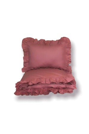 Bettbezug-Set mit Rüschen, Dusty Rose, Einzelbett TYC00540348578 - 3