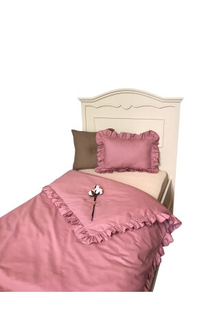 Bettbezug-Set mit Rüschen, Dusty Rose, Einzelbett TYC00540348578 - 9