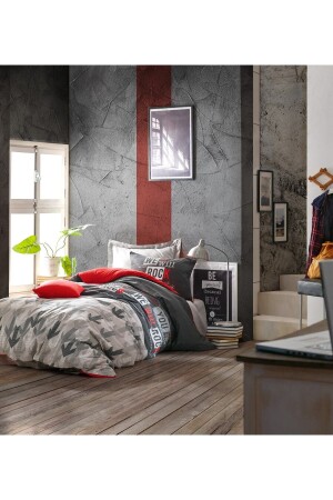 Bettwäsche-Set für Einzelbettzimmer für Teenager, Rock Red, 8680108049389 - 3