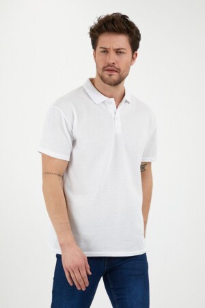 Beyaz Dar-slim Fitt Polo Yaka Tshirt - 1