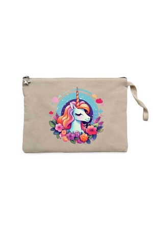 Bezaubernde cremefarbene Einhorn-Geldbörse/Handtasche mit Clutch - 3