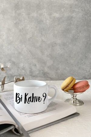 Bi Kahve? Beyaz Küçük Kupa Bardak Kahve Kupası Kupa Bardak Kahve Fincanı Espresso Fincanı - 2