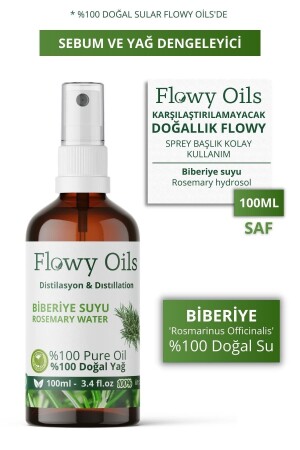 Biberiye Suyu Sebum Ve Yağ Dengeleyici Cam Şişe %100 Tam Saf Doğal Yağlı Hidrosöl Rosemary 100ml AFLY100ML11 - 3