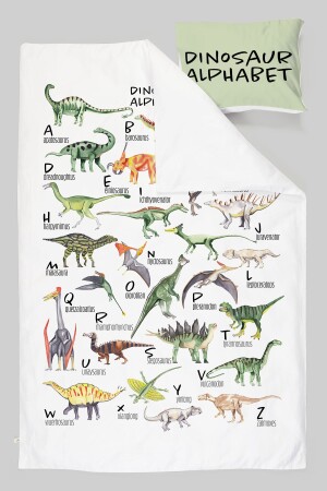 Bio-Einzelbettbezug-Set – Iconic-Serie – Dinosaurier-Alphabet ETNTT1BCIC006 - 5